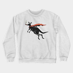 A super kangaroo smoking a cigar Crewneck Sweatshirt